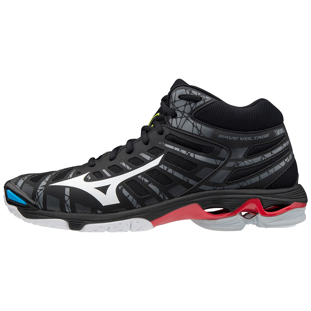 Sapatilhas Voleibol Mizuno Wave Voltage Mid - Homem - Pretas/Branco - JACOU8312